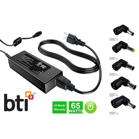 Battery Technology 65W Universal Ac Adapter For Various Acer, Asus, Compaq, Fujitsu,  AC-U65W-5X